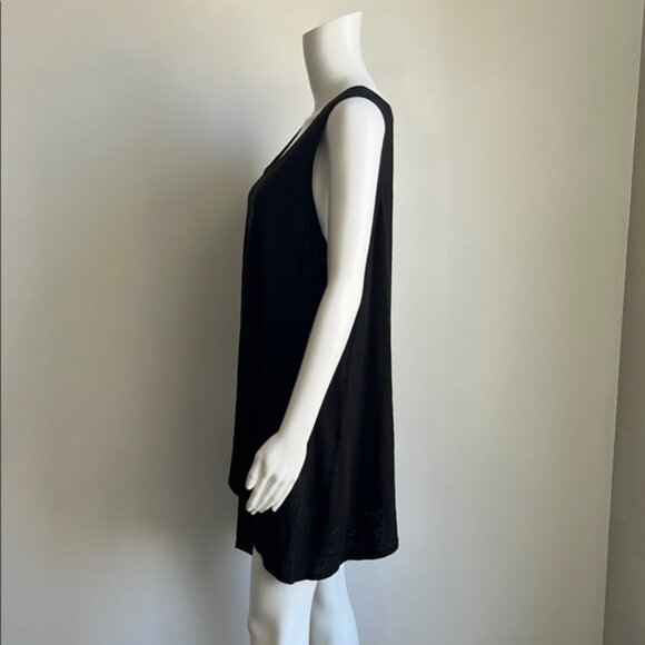 Eileen Fisher Asymmetrical Jersey Melange Tank in Black - S - Picture 3 of 6